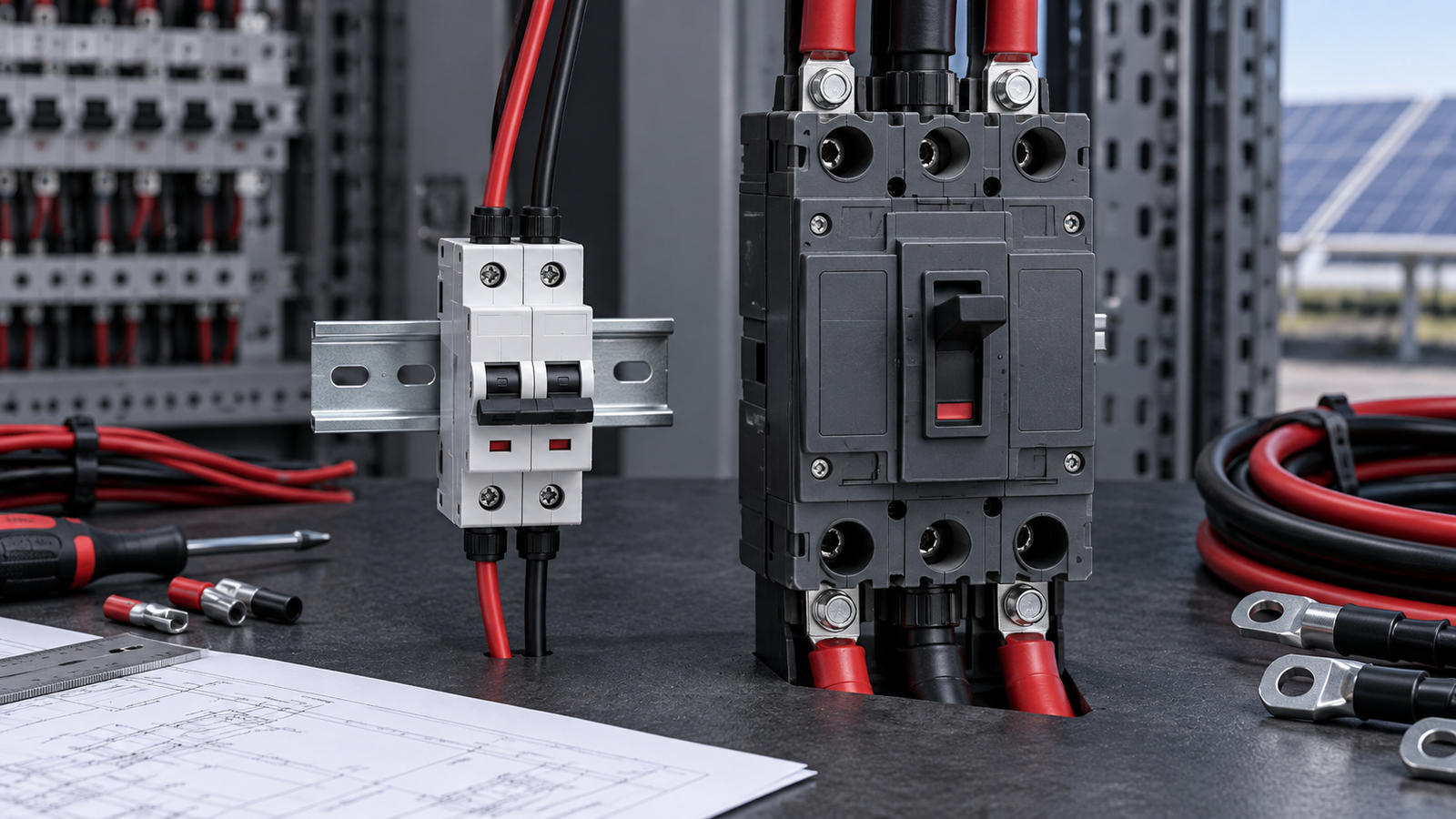 MCB vs MCCB DC circuit breaker comparison for industrial DC protection systems