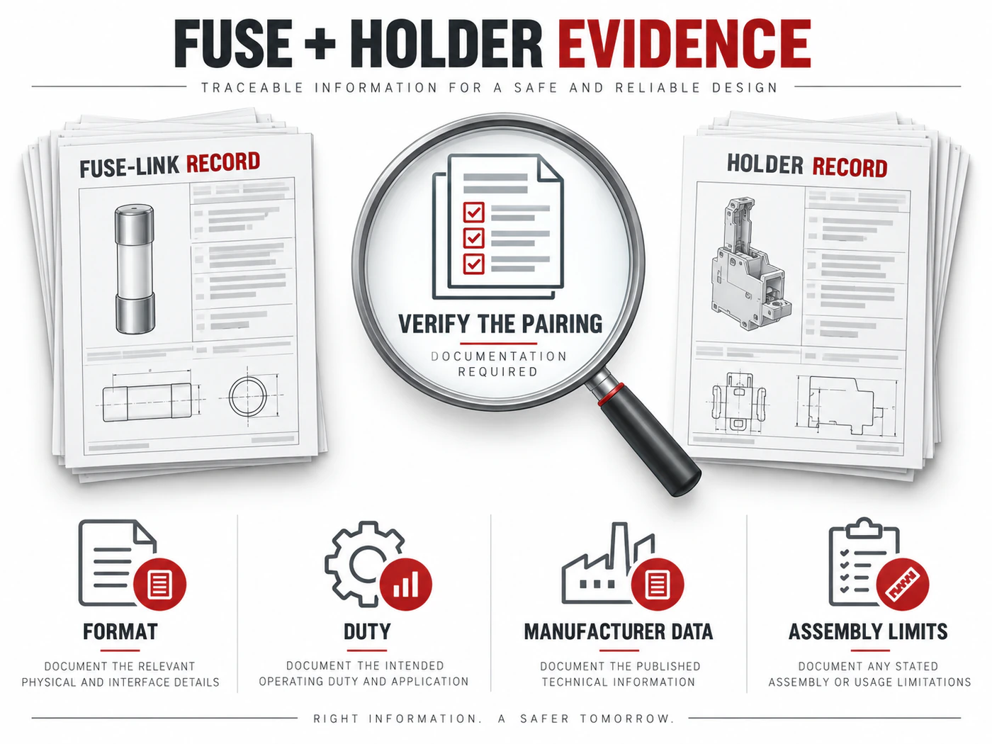 Fuse-link and holder documentation evidence map