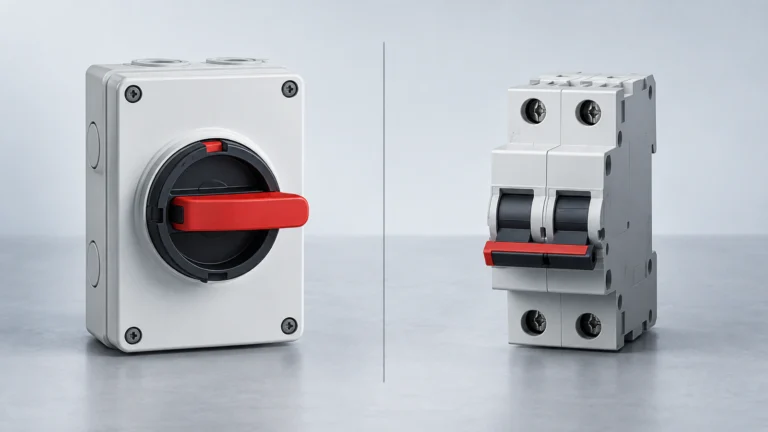 Separate generic DC isolator and circuit breaker forms for role comparison