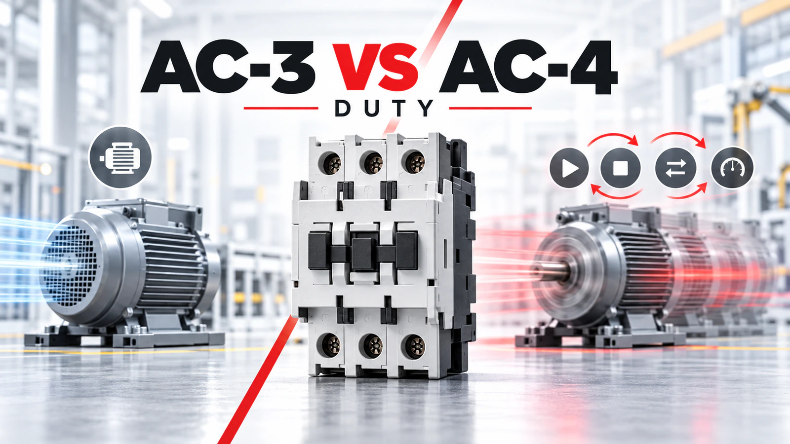 AC-3 versus AC-4 contactor operating-duty comparison