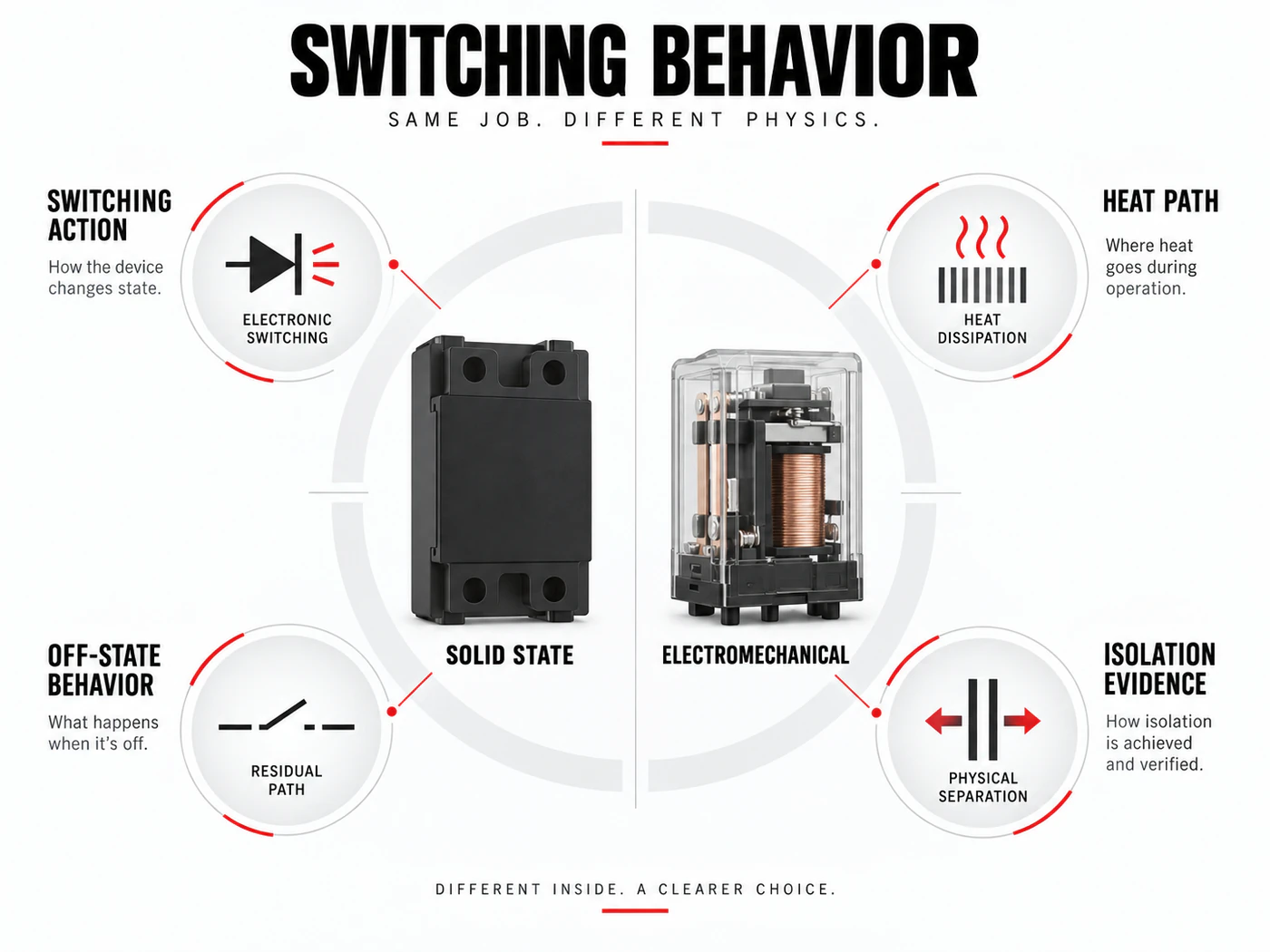 SSR and contactor switching behavior evidence comparison