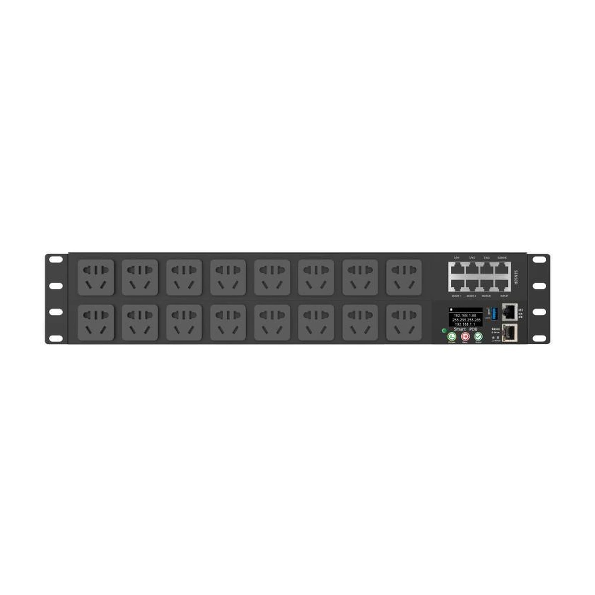 P Series network-managed smart rack PDU with LCD and network interfaces